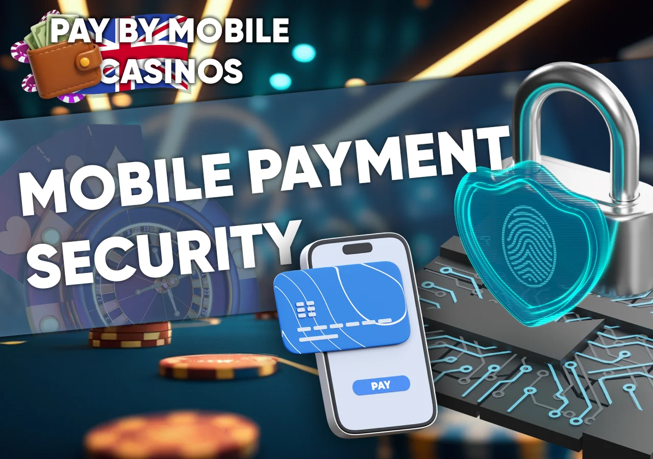 Important security features for mobile payment casino transactions including Face ID and encryption.